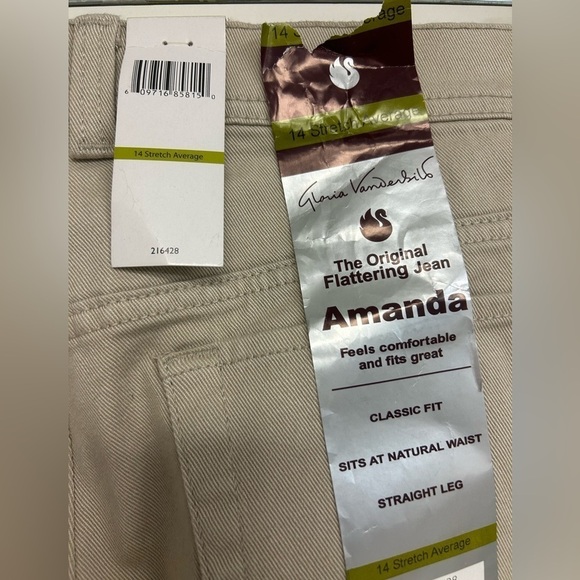 NWT Gloria Vanderbilt Amanda Jean - Size 14‎ Stretch Average - Picture 3 of 6